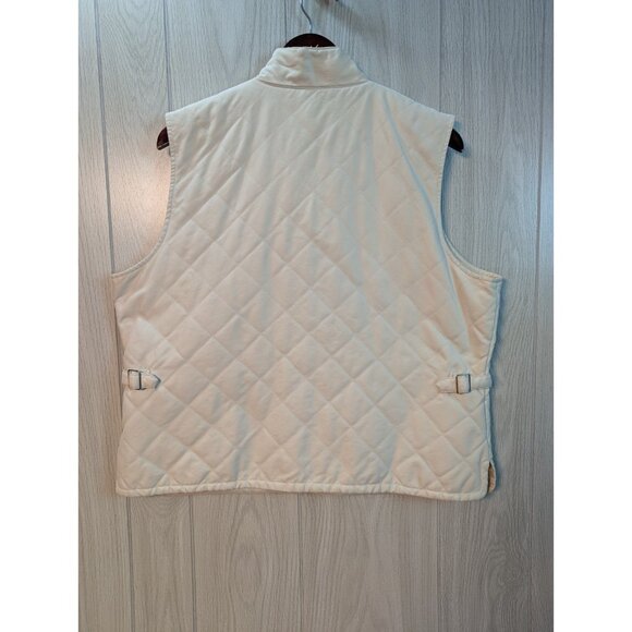 Orvis Quilted Vest Cream Pockets Zip Size XL Full Zip Adjustable Sides - Picture 4 of 6